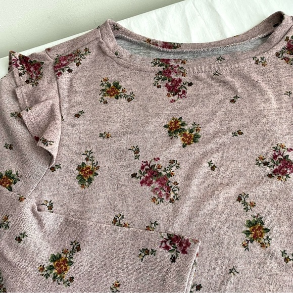 Lane Bryant Ruffle Cap Sleeves Floral Knit Top Popover - Picture 5 of 7